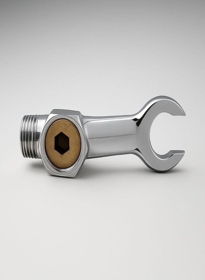 Prem's Bathroom Wall Mixer Telephonic Shower Holder Connector (Crutch) | 100% Brass | Chrome Finish | Standard Size | Durable, Rust-Resistant, Easy Install - Image 3